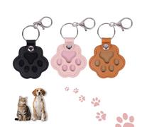 3 Porte-clés de Rangement Pour Poils d'animaux de Compagnie Porte-clés en Cuir en Forme De Patte De Chat Porte-clé s Pour Poils de Chien Porte-ornement Pour Sacs (Noir/rose/brun clair)