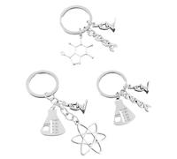 3 Porte-Clés D'Expérience De Chimie, Porte-Clés De Gène De Microscope, Prix D'Incitation pour Les Étudiants, Cadeaux De Thanksgiving pour Les Professeurs De Biologie.