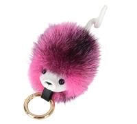 3. Porte-clés hérisson léger avec clip robuste, breloque de sac à cheveux synthétiques pour homme et femme, polyvalent, décoration de voiture et de sac à main, support pour cheveux doux, rose rouge