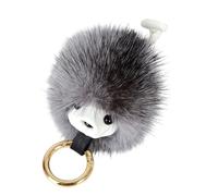 3. Porte-clés hérisson léger avec clip robuste en faux cheveux pour homme et femme, polyvalent, décoration de voiture et de sac à main, porte-clés luxueux pour sac à main, gris clair, taille unique