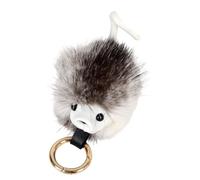 3. Porte-clés hérisson léger avec clip robuste en faux cheveux pour homme et femme, polyvalent, décoration de voiture et de sac à main, porte-clés luxueux pour sac à main, F, taille unique