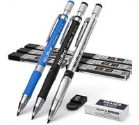 3 Porte Mines 2mm, Art Mignon Crayon Mécanique Criterium Avec Hb & 2b Mines (Couleurs & Noir) Gommes, Taille Crayon Pour Enfant Étudiant Dessin Esquisse Architecture Écriture Charpentier