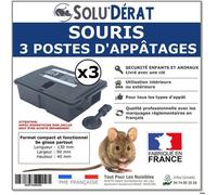 3 Postes d'appâtage pour Souris, Sécurisé pour Enfants et Animaux - Lot de 3 unités-Boite vendu vide sans appât