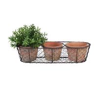 Esschert Fallen Fruits Lot de 3 Pots de Fleurs Ronds avec Panier en métal Style Ancien