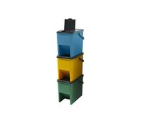Kitchen Move – Poubelles empilables BERGEN Lot de 3 – Tri sélectif 3x20 L Multicolore