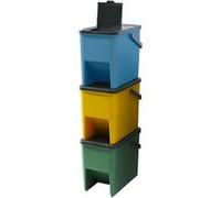 Kitchen Move – Poubelles empilables BERGEN Lot de 3 – Tri sélectif 3x20 L Multicolore