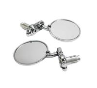 3 pouces convexe rond 7/8 pouce 22mm guidon barre latérale rétroviseur fin Barend Mirror Cafe Racer BOBBER Clubman rat vélo Old School Vintage rétro personnalisé (chrome)