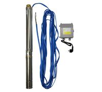 3 Pouces Pompe A Puits Profonds CS 75QJD115-0.37, 20m Câble Et Controlbox 230V /