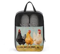 3 Poules Sac à Chaussures Vintage pour Voyage Usage Quotidien Sac de Rangement Anti-poussière Sac de Rangement Sac à Chaussures de Golf