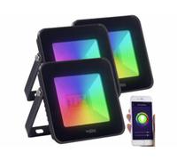3 projecteurs connectés RVB CCT - 20 W - 1500 lm Luminea Home Control