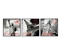 3 puzzles adultes - les grandes villes : londres paris et new-york - 500 pieces - educa G