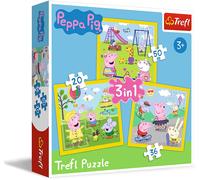 3 Puzzles : Peppa's Happy Day / Peppa Pig - 20, 36 Et 50 Pièces