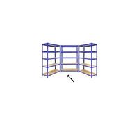 Monster Racking - 3 Rayonnages T-Rax en Acier sans Boulons Bleus 120cm x 45cm x 180cm Cadre Acier Panneaux MDF
