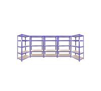 Monster Racking - 3 Rayonnages Q-Rax Bleus 120cm x 50cm x 182cm & 2 Rayonnages Q-Rax Bleus 90cm x 50cm x 182cm Bleu