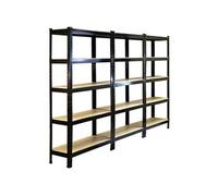 - 3 Rayonnages T-Rax Noirs 75cm x 30cm x 150cm