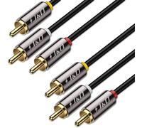 3 RCA Male to Male Audio/Video Cable,1 Composite Video Connector and 2 Stereo Audio,For Amplifiers,Stereo,HiFi System,DVD,Speaker,2.7 Metres