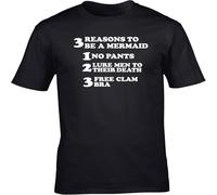 3 Reasons to be a Mermaid no Pants Lure Men to Their Death Free Clam Bra Unisex Short Sleeve t-Shirt Black XXL