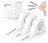 3 Rolls of Thermo-Adhesive Labels with D11 D110 D101 Label Printer, 15 mm x 50 mm Thermal Self-Adhesive Labels,School,Office,130/Roll (White)