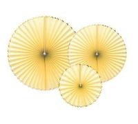 3 rosettes sugar party 23-32-40cm jaune clair - partydeco rpk20-084j Jaune G