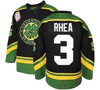 3 Ross The Boss Rhea ST John's Shamrocks Maillot de hockey cousu avec écusson EMHL Blanc/vert, 3 noir., XX-Large