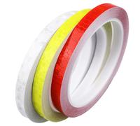 3 Rouleaux 1cm×8m Ruban Autocollant Fluorescent, Ruban Réfléchissant,Bande Reflechissante,Autocollants Réfléchissants Stickers,pour Vélo,casques,Moto(Rouge, Jaune, Blanc)