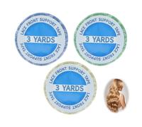 3 Rouleaux Adhésive d'Extension de Cheveux, 0,8cm x 3Yards Adhesive Extension Ruban, Ruban Adhésif Double Face pour Remplacement de Trame de Cheveux Extensions Adhesive Perruques（Blanc Bleu Vert）