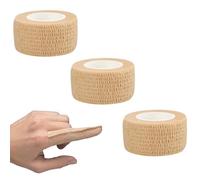 3 Rouleaux Bandage Autoadhésif,Bande Cohésive pour Les Humains Et Les Animaux, Strap Cohésive Elastique pour Doigt Poignets Cheville Genous et Premiers Secours (2.5cm X 4 m-Beige)