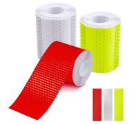 3 Rouleaux Bande Reflechissante Autocollante 3M x 50cm Ruban Réfléchissant Adhésif Bande Autocollants Reflechissante Stickers de Visibilité Nocturne Autocollants de Bande Imperméables pour Véhicule