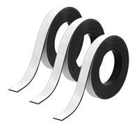 3 rouleaux de bande magnétique, 15mm x 2 mètres bande magnétique auto-adhésive, bande magnétique pour moustiquaire sans perçage, pour fenêtres, portes, rideaux, murs (noir)