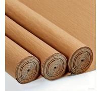 3 Rouleaux de Papier Crépon Marron - 43 x 250cm, DIY Flowers Crafts, Papier Crepon pour Fleurs Pliées à la Main, Mariages, Fêtes d'anniversaire, Saint-Valentin, Festival Décorations (Marron)