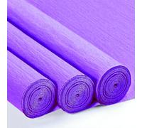 3 Rouleaux de Papier Crépon Violet - 43 x 250cm, DIY Flowers Crafts, Papier Crepon pour Fleurs Pliées à la Main, Mariages, Fêtes d'anniversaire, Saint-Valentin, Festival Décorations (Violet)