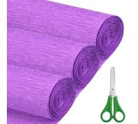 3 Rouleaux de Papier Crépon Violet moyen 43 x 250 cm Pour Bricolage Adaptés Aux Loisirs Créatifs Floraux, Aux Fêtes d'anniversaire (Violet moyen)