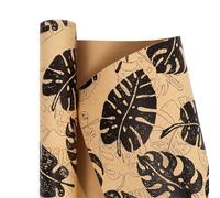 3 rouleaux de papier d'emballage 17 "X 120", plantes, peinture entièrement noire, Design for anniversaire, artisanal Vintage, remise diplômes, fiançailles Pour Emballage Cadeau(Brown-C)