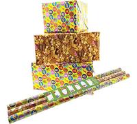 3 rouleaux de papier d'emballage Sinterklaas comprenant 7 étiquettes de nom.