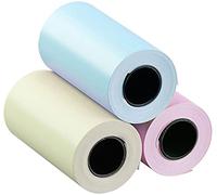 3 rouleaux de papier thermique autocollant - 80 mm x 3,5 m - Bleu, rose et jaune [Callstel]
