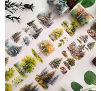 3 Rouleaux De Ruban Adhésif Washi Pour Scrapbooking, Accessoires De Scrapbooking, Autocollants, Autocollants Transparents Sur Le Thème Des Arbres De La Forêt Pour Bullet Journal, Album Photo, Cahier