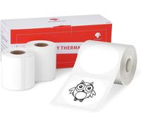 3 Rouleaux d'étiquettes M110/M220,Autocollant logo blanc,¿50 mm,rond,autocollant,étiquettes thermiques,papier pour M110/M200/M120/M220.M221,utilisé pour l'impression de logos