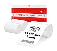 3 Rouleaux D'éTiquettes Phomemo M120/M110, 1.97 "X 3.15" (50 X 80 Mm) Papier Pour éTiquettes Thermiques Pour Imprimantes D'éTiquettes Phomemo M120/M110/M200/M220, éTiquette Thermique