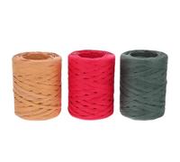 3 Rouleaux Ficelle de Raphia Ruban Rustique en Papier | Mariage, Texture Douce, Bobine Longue, Usage Décoratif Polyvalent, pour Emballage Présent, Bouquets et Crochet