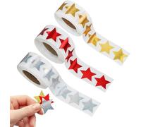 3 Rouleaux Gommettes Étoiles Autocollants Brillantes, Gommettes Noel Enfant, Petites Étoiles Autocollantes En Feuille D'Or Pour Enfants, Étudiants, Enseignants