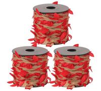 3 Rouleaux Guirlande de Feuilles D’érable Rouges, Vignes Bohèmes pour | Jute et Polyester Tressés, 10m par Rouleau, pour Cadres, Coffrets, Scènes Festives