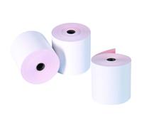 3 Rouleaux Papier de Reçu pour Imprimante, Double Couche | Usage Commerce et Caisse, Papier Offset, Conservation Longue Durée, Impression Nette, Résistance à Décoloration
