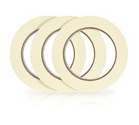 3 rouleaux Ruban de masquage, 12 mm x 50 m Bande Scotch de Protectionen en Papier Crépon Adhésif Fine pour Peinture Carrosserie Mur Verre Bois