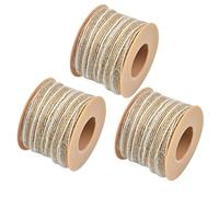3 Rouleaux Ruban Jute Fin, Ruban en Toile de Jute 5 mm, Ruban pour Emballage Cadeau, 10 Mètres par Rouleau, Ruban Décoratif Vintage pour Pâques, Mariage, Noël, Artisanat