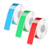 3 Rouleaux Ruban pour Étiqueteuse pour Phomemo D30, 12x40mm Ruban d'Étiquettes Auto-Adhésif Papier Thermique Autocollant Étiquettes Thermiques pour Bureau Maison École (Rouge, Vert, Bleu)