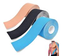 3 Rouleaux Strap Bande Kinesiologie,5 m x 5 cmStrap Sport,Bande Kinesiologie,Tape Kinesiologie,Kinesio Tape, Pour le sport pour les Muscles Soutien musculaire Soulager la douleur