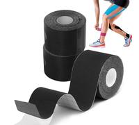 3 Rouleaux x noir kinesio tape,strap sport 5 m x 5 cm,bande Kinesiologie tape, strapping Résistante tape kinesiologie Résiste à l'eau et dure jusqu'à 7 jours