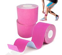 3 Rouleaux x rose kinesio tape，strap sport 5 m x 5 cm，bande Kinesiologie tape, strapping Résistante tape kinesiologie Résiste à l'eau et dure jusqu'à 7 jours