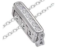 3-Row Necklace Shortener Clasp, Adjustable Chain Connector With Cubic Zirconia, Jewelry Making Accessories For Necklaces And Bracelets