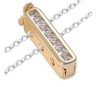 3-Row Necklace Shortener Clasp, Adjustable Chain Connector With Cubic Zirconia, Jewelry Making Accessories For Necklaces And Bracelets